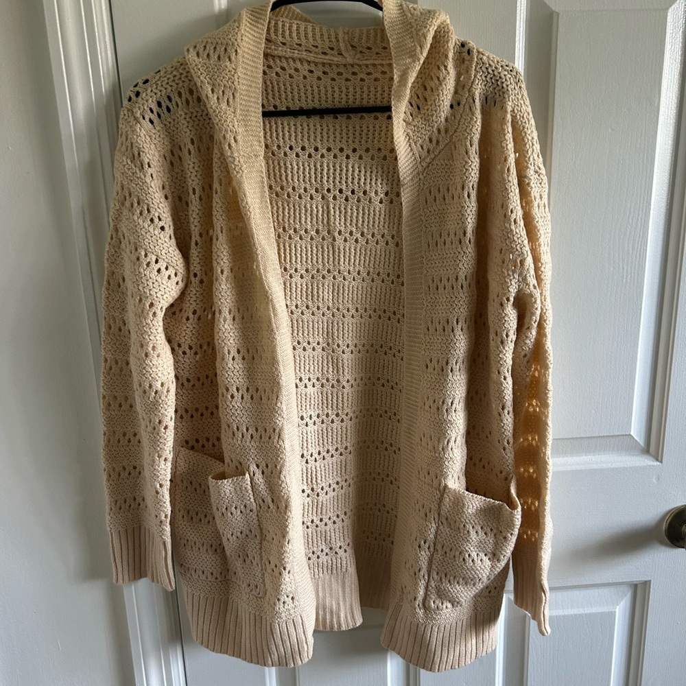 Cozy Cream Knit Open-Front Sweater